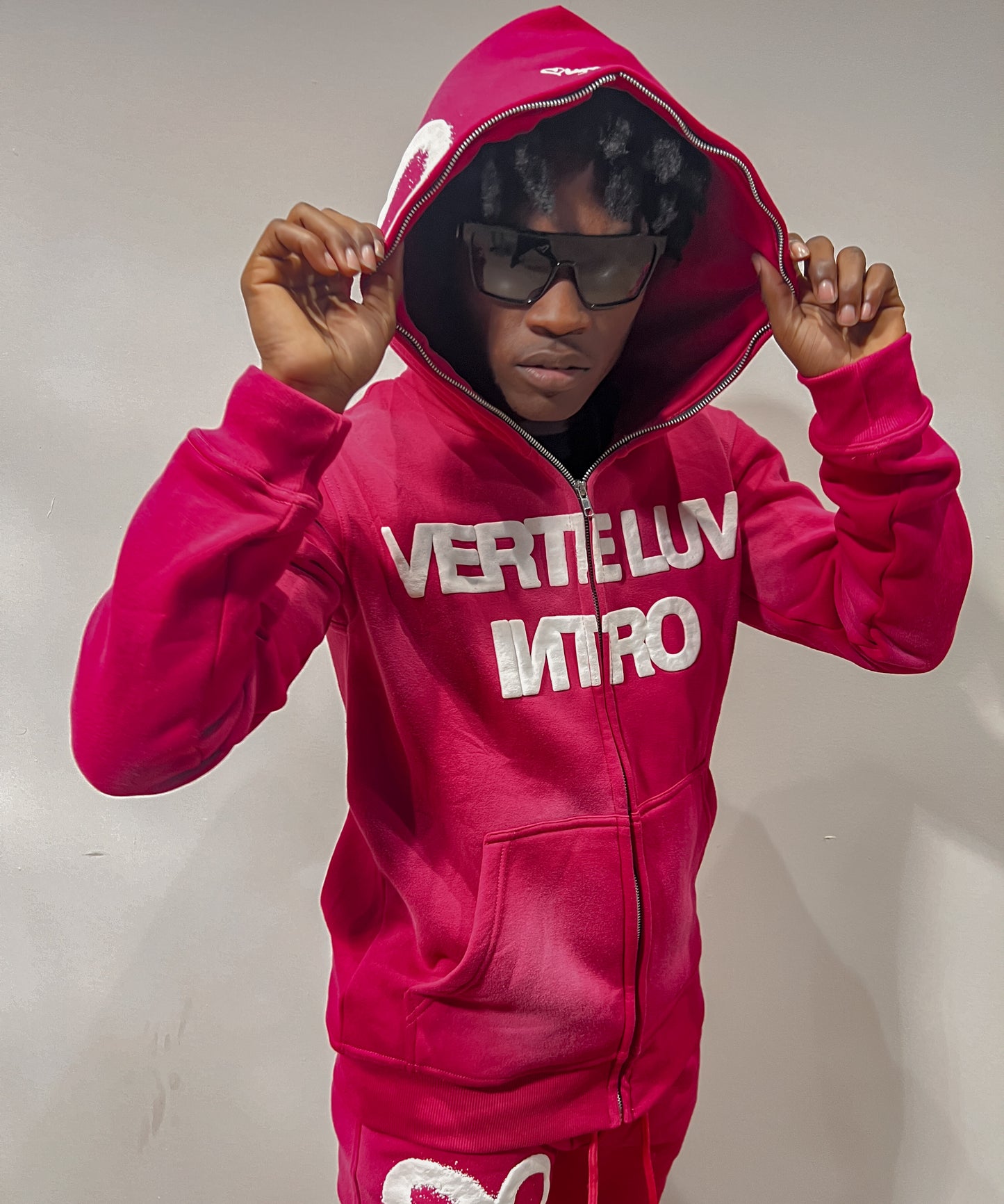 Pink Washed “Verte Luv Intro” Full Zip Up