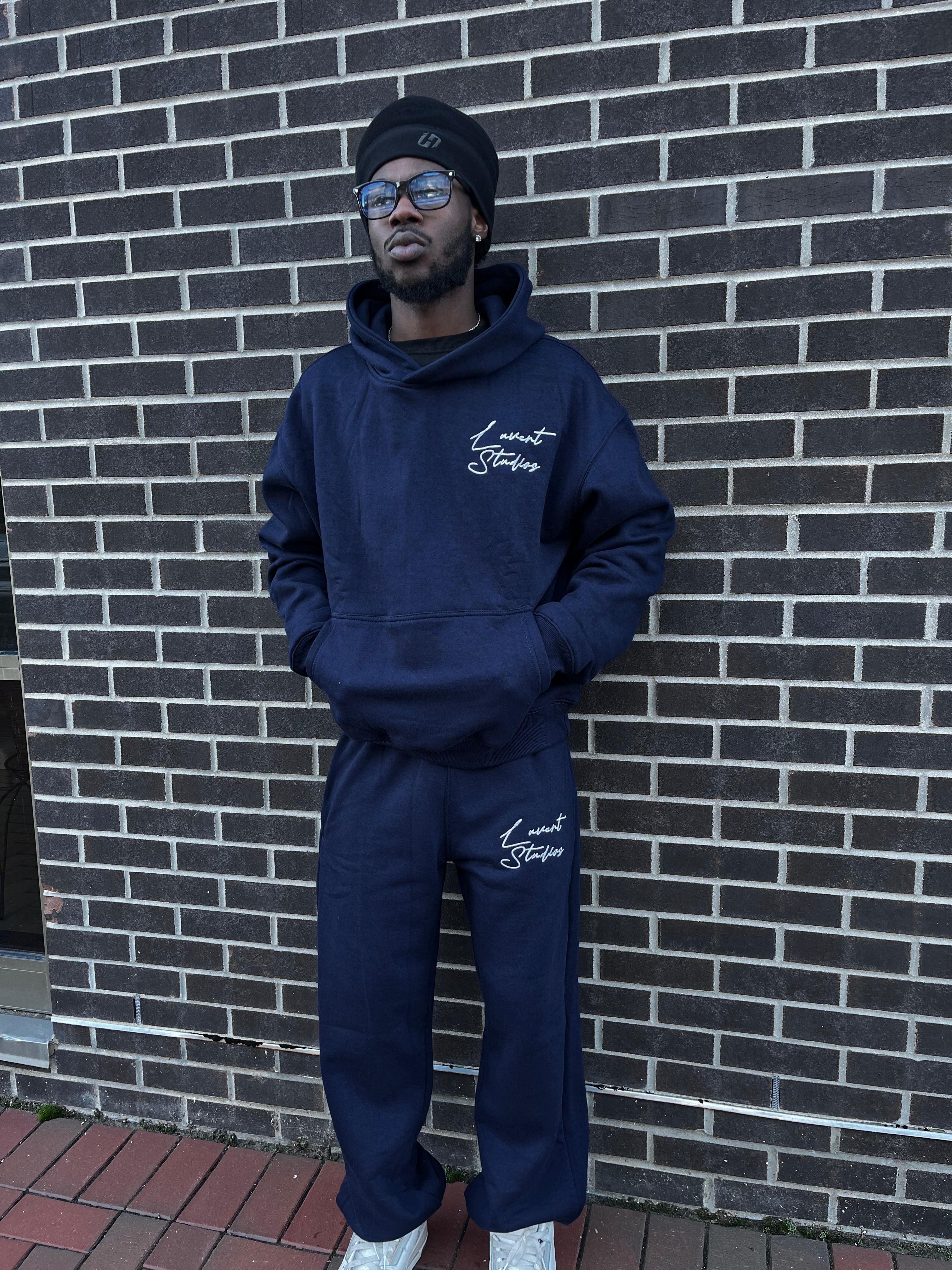 Navy “Signature” Sweatsuit – Luvert Studios