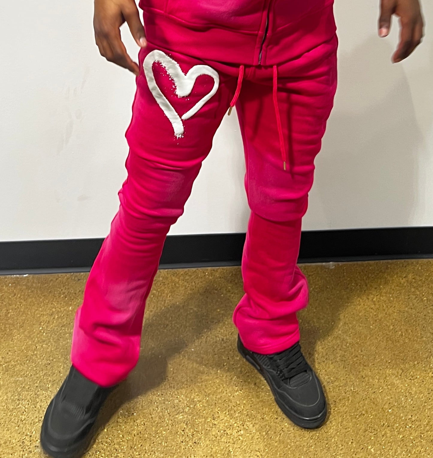 Pink Washed "Verte Luv Intro" Flare Sweatpants